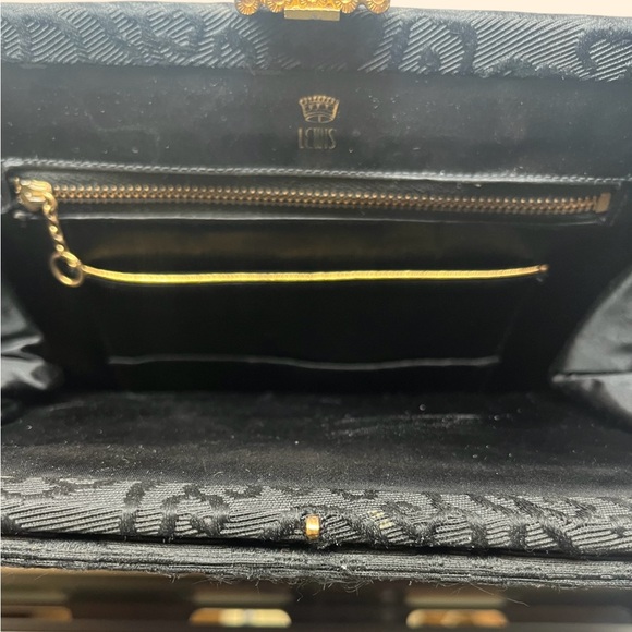 Lewis Vintage 1960s Black Embroidered Evening Handbag - Picture 9 of 11